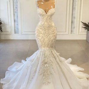 Luxury Mermaid African Bridal Wedding Gown